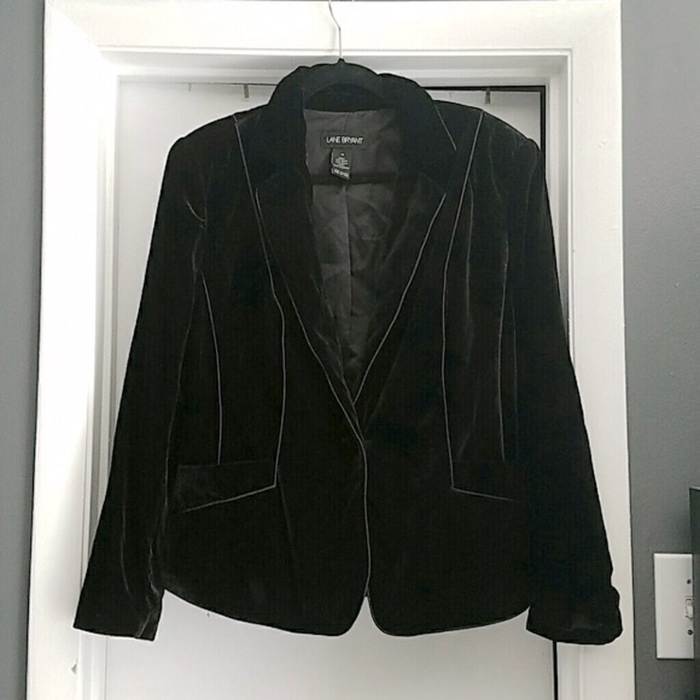 Lane Bryant Black Velour Blazer